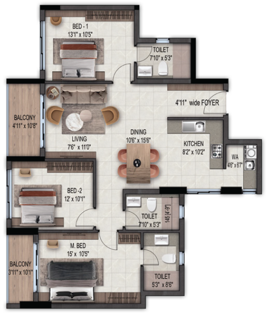3 BHK Type C